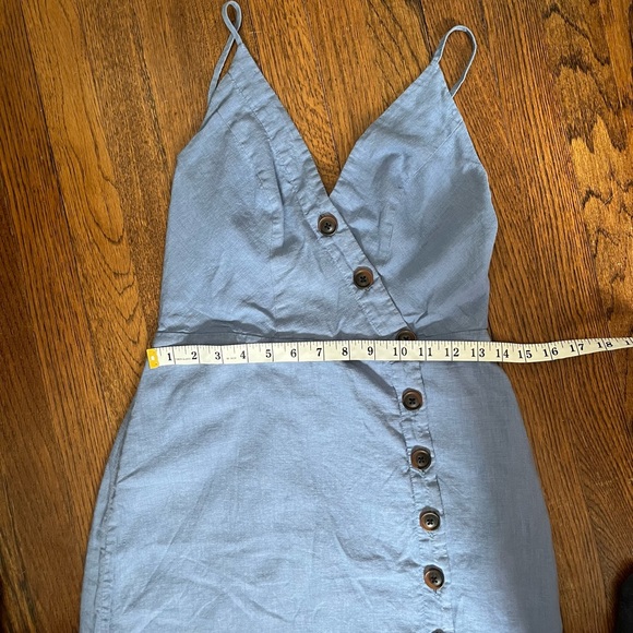 Urban Outfitters Vintage blue linen button down dress size Medium - Picture 15 of 16